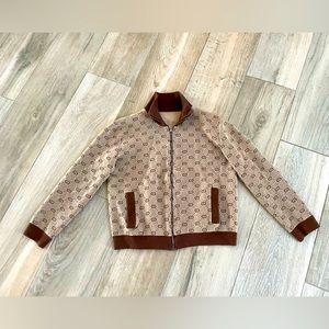 MENS GUCCI JACQUARD KNIT ZIP-UP SWEATER